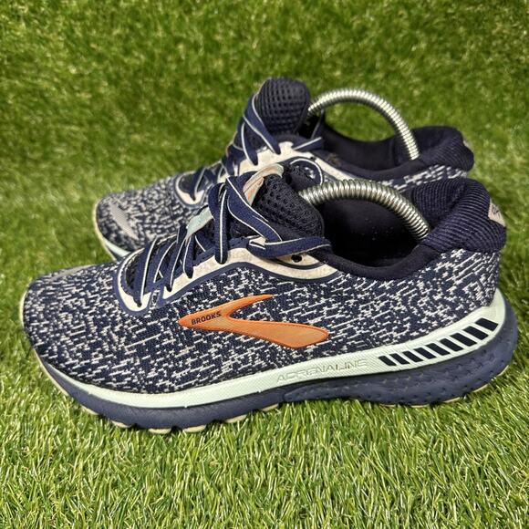 Women's Brooks Adrenaline 20 GTS XX Running Shoes Size 7 Navy Woven Athletic Gym - Picture 3 of 11